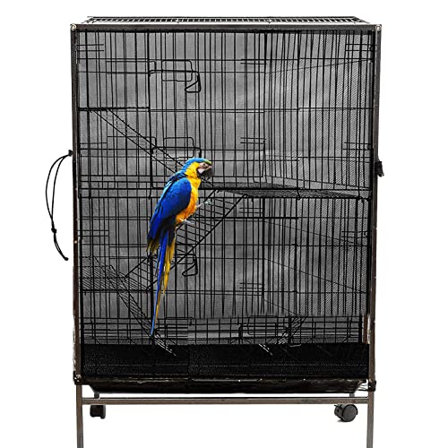 Bird Cage Covers for Night Cage Covers Petbirds Parakeet Cage Cover Pet Birds Adjustable Bird Cage Cover for Bird Critter Cat Cage to Small Animal Privacy & Comfort (Black)