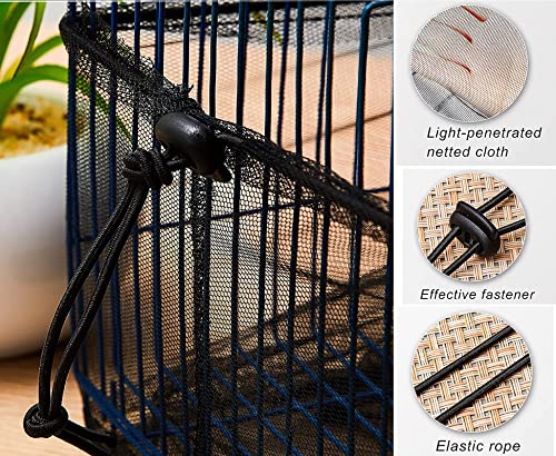 Bird Cage Covers for Night Cage Covers Petbirds Parakeet Cage Cover Pet Birds Adjustable Bird Cage Cover for Bird Critter Cat Cage to Small Animal Privacy & Comfort (Black)