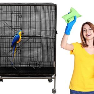 Bird Cage Covers for Night Cage Covers Petbirds Parakeet Cage Cover Pet Birds Adjustable Bird Cage Cover for Bird Critter Cat Cage to Small Animal Privacy & Comfort (Black)