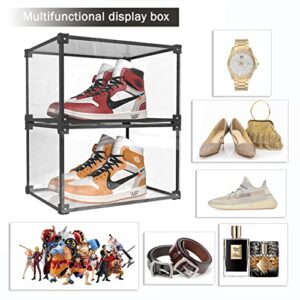 Side Opening Transparent Shoe Box, Plastic Stackable Display Box, Acrylic High Transparent Display Case, Aluminum Support Frame,For Shoe Collection and Storage. (2)