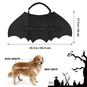 POPETPOP Dog Bat Halloween Costume- Pet Costume Bat Wings Wizard Hat with Pumpkin Bell for Small Medium Dogs Cats Cosplay Halloween Party Decoration