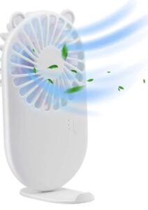 alloyed's handheld small fan mini powerful personal portable fan speed adjustable cooling for kids, makeup, home office desk, travel (white) (alloyedfanwht)