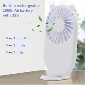 Alloyed's Handheld Small Fan Mini Powerful Personal Portable Fan Speed Adjustable Cooling for Kids, Makeup, Home Office Desk, Travel (WHITE) (AlloyedFANWHT)