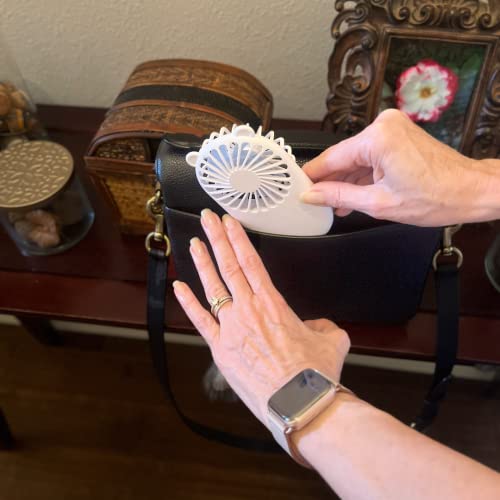 Alloyed's Handheld Small Fan Mini Powerful Personal Portable Fan Speed Adjustable Cooling for Kids, Makeup, Home Office Desk, Travel (WHITE) (AlloyedFANWHT)