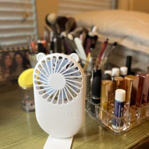 Alloyed's Handheld Small Fan Mini Powerful Personal Portable Fan Speed Adjustable Cooling for Kids, Makeup, Home Office Desk, Travel (WHITE) (AlloyedFANWHT)