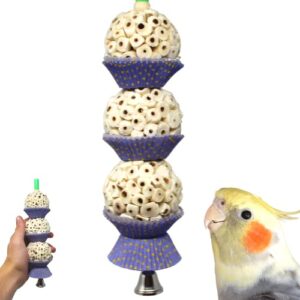 bonka bird toys 2366 three mini cakes small medium bird toy natural sola cupcake chew shred forage cockatiel parakeet conure and other similar birds