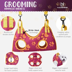 Dog Grooming Hammock Harness for Cats Dogs - Complete Groomers Helper Set for Pets - Pet Grooming Hammock Dog Nail Clipper - Dog Hammock for Nail Clipping - Dog Sling Lift Harness for Dogs Cats