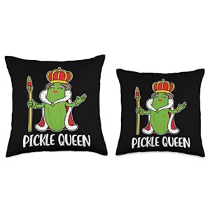 Pickle Queen Throw Pillow, 16x16, Multicolor