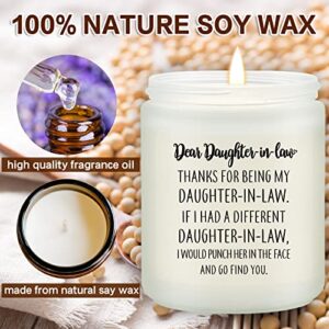 Volufia Daughter in Law Gifts Ideas - Daughter in Law Birthday Gifts for Future Daughter in Law - Wedding Day Mothers Day Christmas Gifts for Daughter in Law - Funny Lavender Scented Candle