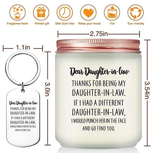 Volufia Daughter in Law Gifts Ideas - Daughter in Law Birthday Gifts for Future Daughter in Law - Wedding Day Mothers Day Christmas Gifts for Daughter in Law - Funny Lavender Scented Candle