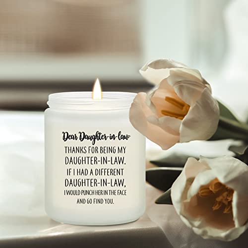 Volufia Daughter in Law Gifts Ideas - Daughter in Law Birthday Gifts for Future Daughter in Law - Wedding Day Mothers Day Christmas Gifts for Daughter in Law - Funny Lavender Scented Candle