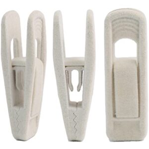 velvet hanger clips for velvet hangers - 24 pcs beige non-slip velvet clip for pants suit skirt hanger, strong velvet clips fit for ivory velvet hangers (beige)