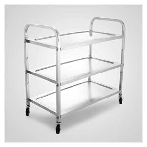 louyk 3 shelf kitchen trolley commercial food pantry with wheels kitchen storage rack (color : a, size : 95cm*95cm)