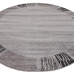 Rugs.com Angelica Collection Rug – 6 Ft Round Light Gray Medium Rug Perfect for Kitchens, Dining Rooms