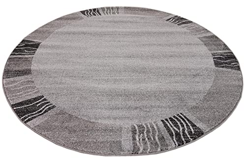 Rugs.com Angelica Collection Rug – 6 Ft Round Light Gray Medium Rug Perfect for Kitchens, Dining Rooms