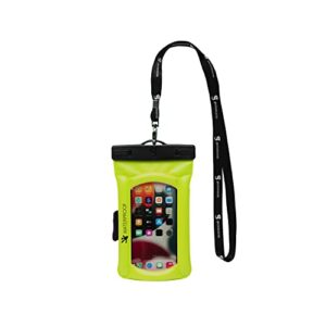 geckobrands float phone dry bag with arm band, green - floating watertight dry bag phone pouch, fits most iphone and samsung galaxy models