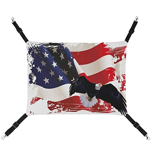 American Flag Pet Hammock Bed Guinea Pig Cage Hammock Small Animal Hanging Bed for Ferret, Chinchilla, Puppy and Other Small Animals