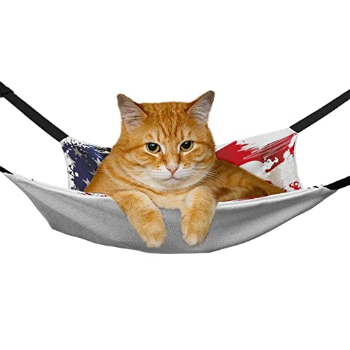 American Flag Pet Hammock Bed Guinea Pig Cage Hammock Small Animal Hanging Bed for Ferret, Chinchilla, Puppy and Other Small Animals