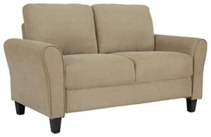 signature design by ashley carten traditional cushioned loveseat, beige