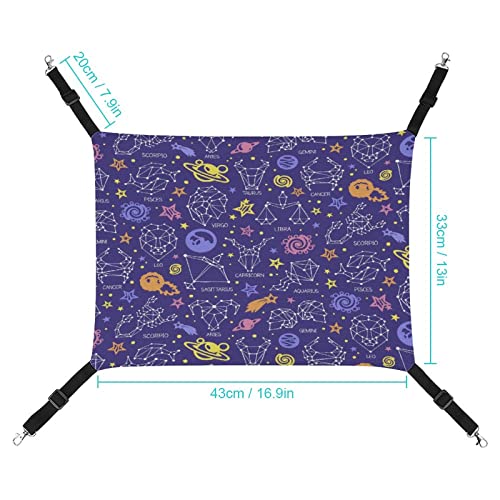 Color Star Star Constellation Pattern Pet Hammock Bed Guinea Pig Cage Hammock Small Animal Hanging Bed for Ferret, Chinchilla, Puppy and Other Small Animals