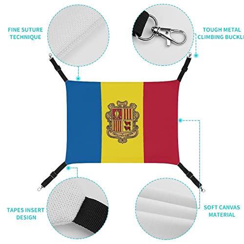 Andorra Flag Pet Hammock Bed Guinea Pig Cage Hammock Small Animal Hanging Bed for Ferret, Chinchilla, Puppy and Other Small Animals