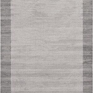 Rugs.com Angelica Collection Rug – 9' x 12' Light Gray Medium Rug Perfect for Living Rooms, Large Dining Rooms, Open Floorplans