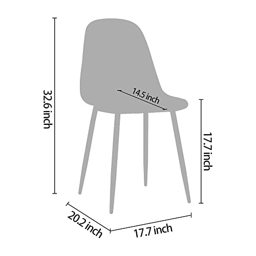 CangLong Kitchen Modern Dining, Desk Side Chair with Metal Legs, Set of 4, Amber Transparent