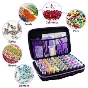TUNE HSV 60 Slots Diamond Painting Storage Containers Upgraded Accessories and Tools Pen Tray, Tools Organizer, Shockproof Diamond Art Storage Case, Jewelry Beads Storage Box (60 Slots)