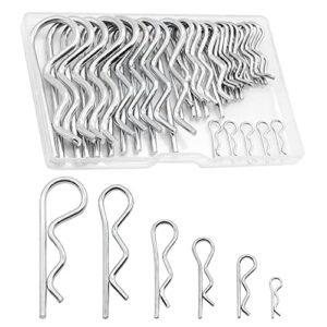 exqutoo 30 pcs zinc plated steel hair pin assortment kit clips for hitch pin lock system