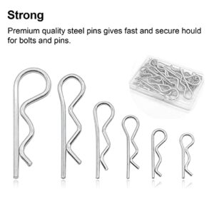 Exqutoo 30 Pcs Zinc Plated Steel Hair Pin Assortment Kit Clips for Hitch Pin Lock System