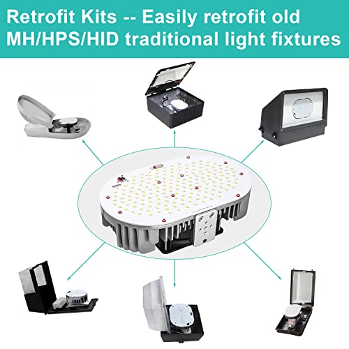 OSTEK 75W LED Shoebox Retrofit Kits, Replace 350W MH/HPS/HID Bulbs- 10,125LM 5000K E39 Mogul Base Retrofit Lights for Parking Lot Shoebox Light, Street Lighting, MEANWELL Driver, DLC&ETL Certified