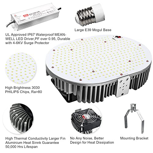 OSTEK 75W LED Shoebox Retrofit Kits, Replace 350W MH/HPS/HID Bulbs- 10,125LM 5000K E39 Mogul Base Retrofit Lights for Parking Lot Shoebox Light, Street Lighting, MEANWELL Driver, DLC&ETL Certified