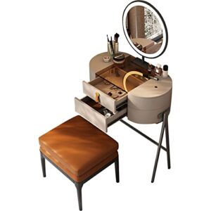 Lartis Makeup Vanity Set，Very Easy to Assemble。Dressing Table,Vanity Desk,Dresser Desk,for Small Spaces, LED Lighted Mirror