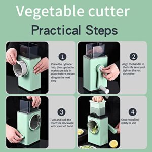 TIKBABA Rotary mandoline slicer,Chopper Vegetable Cutter(Green)