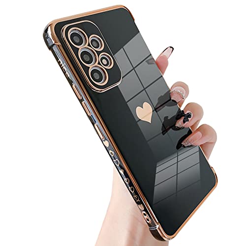 Jmltech Galaxy A23 5g Case, for Samsung Galaxy A23 5g Case Women Girls Cute Design Soft Silicone Camera Protection Protective Lovely Heart Phone Case (Black)