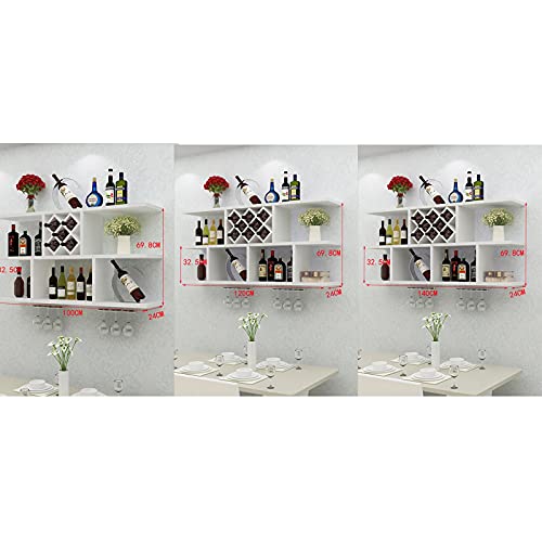 SENNIAN Loft Wooden Wine Racks European-Style Small Apartment Wall Wine Rack, Wall-Mounted Wine Cabinet, Creative Hanging Bookshelf/Storage Shelf for Dining Room and Living Room Home Decor