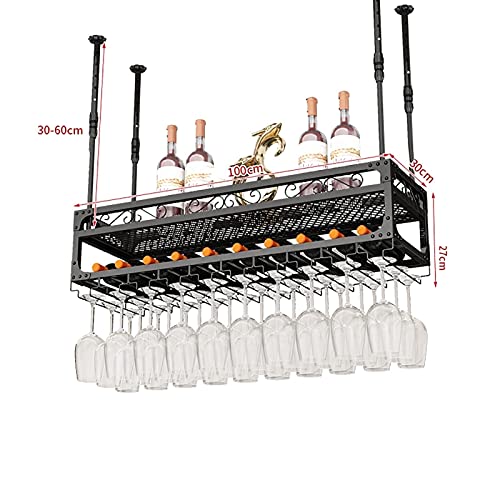 SENNIAN Ceiling Shelf, Hanging Wine Rack, Light Luxury Bar Hanger/Wine Rack/Shelf, Wine Glass Rack Hanging Upside Down Home Wine Glass Rack, Hanging Creative Wine Cabinet Home Decoration