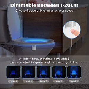 Aomofun Toilet Night Light[2 Pack] with Motion Sensor Activated LED, Rechargeable & 16 Color Changing Fun Inside Glow Bowl - Perfect Bathroom Gadget and Unique Stocking Stuffer for Dad, Men, Kids