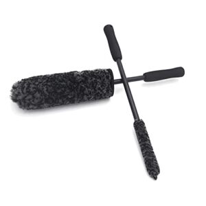 HTTMT- Car Care Tools & Equipment Black Brush Car Wheel Wash Tire Soft Bristle Tyre Rim Detail Cleaning Tool Set