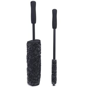 HTTMT- Car Care Tools & Equipment Black Brush Car Wheel Wash Tire Soft Bristle Tyre Rim Detail Cleaning Tool Set