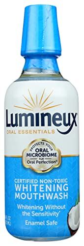 Lumineux Teeth Whitening Mouthwash, No Alcohol, Fluoride Free, SLS Free, Non Toxic, 16 Ounce (Pack of 1)