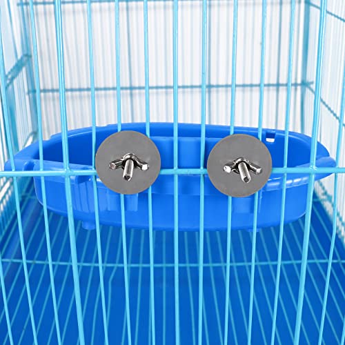 Upgraded Bird Bath for Cage Hanging Bird Bath Tub with Bell Hanging Mirror Parrots Bathing Tub Bird Feeder Bowl Bird Shower Bathing Birdcage Accessories Budgie Toys for Small Birds Canary Lovebirds