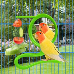 Upgraded Bird Bath for Cage Hanging Bird Bath Tub with Bell Hanging Mirror Parrots Bathing Tub Bird Feeder Bowl Bird Shower Bathing Birdcage Accessories Budgie Toys for Small Birds Canary Lovebirds