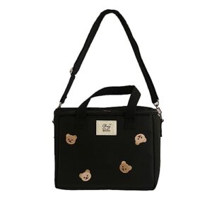 richtrue kawaii lunch bag for girls lunch box insulated cute lunch bags for women insulated lunch box for kids (black 2)
