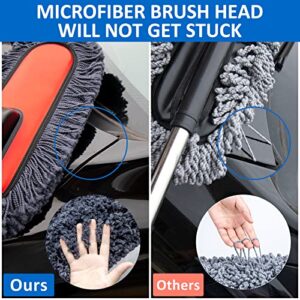 HLWDFLZ 32Pcs Car Wash Cleaning Kit with Car Duster Brush - Car Detailing Kit, Car Duster Exterior Scratch Free with Long Secure Extendable Handle, Detailing Brush Set, Tire Brush, Wash Mitt