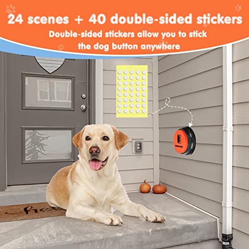 DCIAER Dog Buttons for Communication,Talking Buttons for Dogs,6 Recordable Sound Buttons + 24 Scene Patterns + 1 Dog Button Mat+ 12 AAA Batteries，30 Seconds Dog Buttons for Pet Sound Training Toy