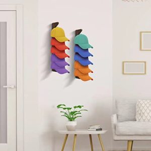 Hat Rack for Wall, Wooden Baseball Caps Organizer Wall Mount Baseball Hat Holder Wall Vertical Hat Racks for Closet Door Bedroom Entryroom Laundry