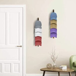 Hat Rack for Wall, Wooden Baseball Caps Organizer Wall Mount Baseball Hat Holder Wall Vertical Hat Racks for Closet Door Bedroom Entryroom Laundry