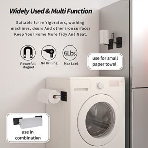 YJSMO Magnetic Paper Towel Holder for Refrigerator,Towel Rack Wall Mount Magnetic Towel Bar Multi Function Made of Iron,Used for Kitchen (Black)