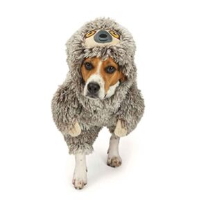 mpp sloth costume for dogs cute funny plush soft fuzzy easy fit adorable (large),grey